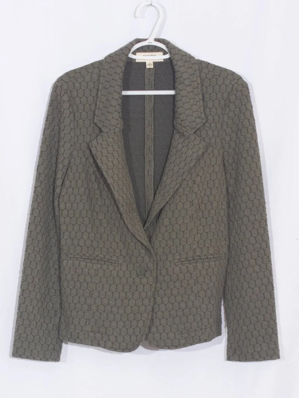 ANTHROPOLOGIE PORRIDGE Textured Single Button Jacket Size M